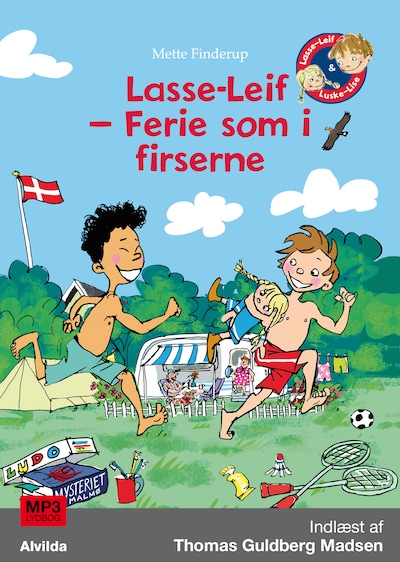 Lasse-Leif - Ferie som i firserne – omslag til lydbogen af Mette Finderup