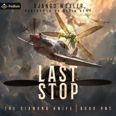 Last Stop: An Epic Sci-Fi Adventure – omslag til lydbogen af Django Wexler