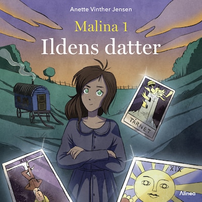 Malina 1 - Ildens datter, Rød Læseklub – omslag til lydbogen af Anette Vinther Jensen