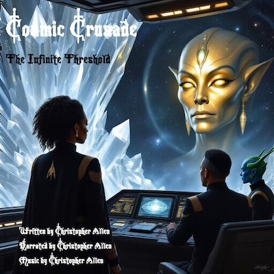 Cosmic Crusade – omslag til lydbogen af AI Voice Christopher Allen