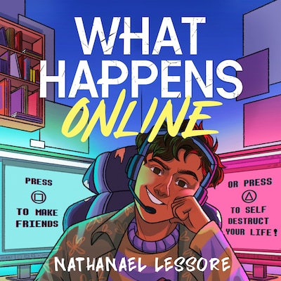 What Happens Online – omslag till ljudboken av Nathanael Lessore