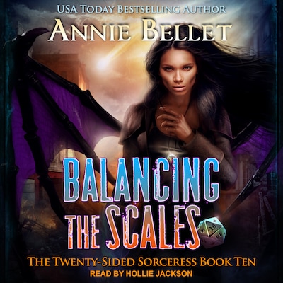 Balancing the Scales – omslag til lydbogen af Annie Bellet