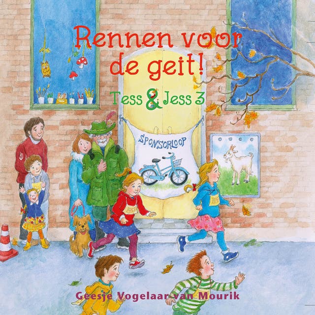 Rennen voor de geit! – omslag van het luisterboek van Geesje Vogelaar- van Mourik