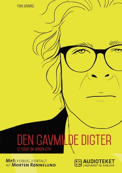 Den gavmilde digter - et essay om Jørgen Leth – omslag til lydbogen af Finn Janning