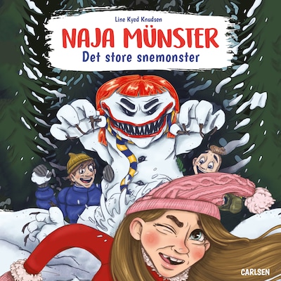 Naja Münster - Det store snemonster – omslag til lydbogen af Line Kyed Knudsen