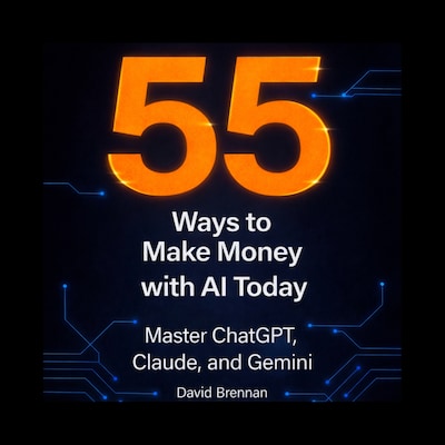 55 Ways to Make Money with AI Today – omslag til lydbogen af David Brennan