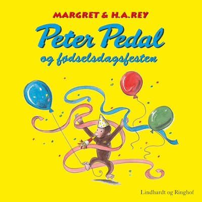 Peter Pedal og fødselsdagsfesten – omslag til lydbogen af H.A. Rey