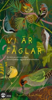 Vi är fåglar : En bok om att vara fågel bland fjädrar, ägg och kvitterbuskar – omslag till ljudboken av Kristin Lidström