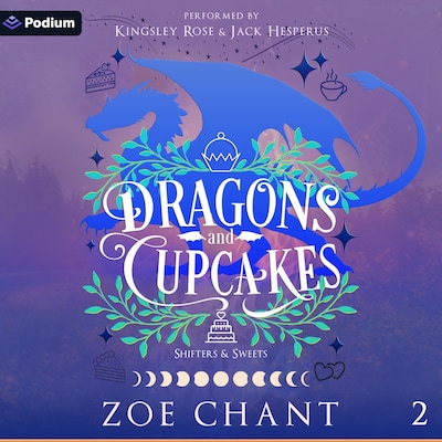 Dragons and Cupcakes – omslag til lydbogen af Zoe Chant