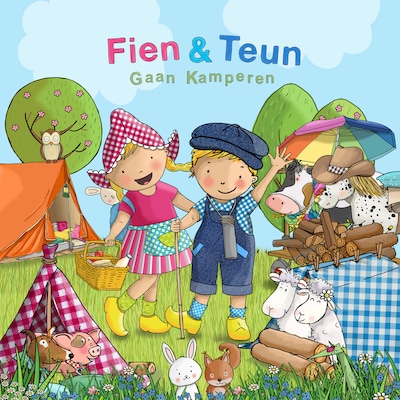 Fien & Teun gaan kamperen – omslag van het luisterboek van Van Hoorne