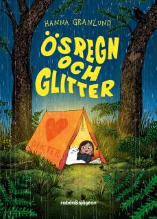 Ösregn och glitter – omslag till ljudboken av Hanna Granlund