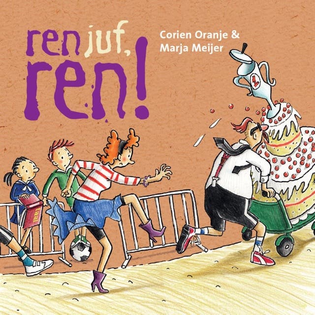 Ren juf, ren! – omslag van het luisterboek van Corien Oranje