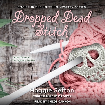 Dropped Dead Stitch – omslag til lydbogen af Maggie Sefton