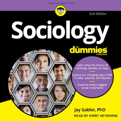 Sociology For Dummies – omslag til lydbogen af Jay Gabler, PhD