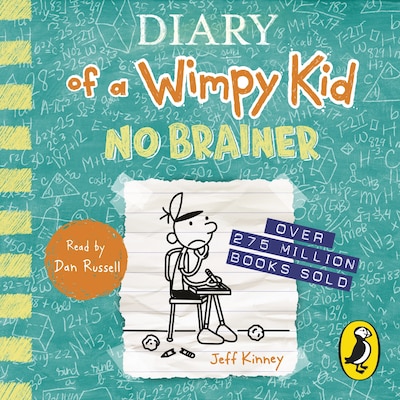 Diary of a Wimpy Kid: No Brainer (Book 18) – omslag til lydbogen af Jeff Kinney