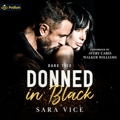 Donned in Black – omslag til lydbogen af Sara Vice