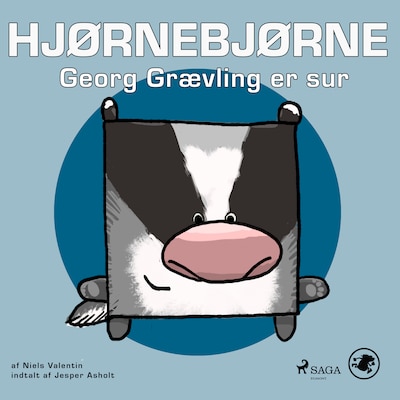 Hjørnebjørne 59 - Georg Grævling er sur – omslag til lydbogen af Niels Valentin