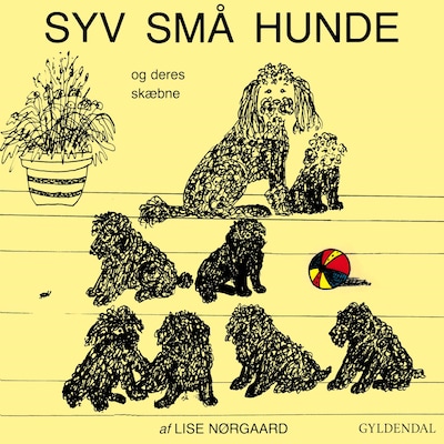 Syv små hunde og deres skæbne – omslag til lydbogen af Lise Nørgaard