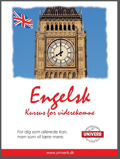 Engelsk kursus for viderekomne – omslag til lydbogen af Univerb