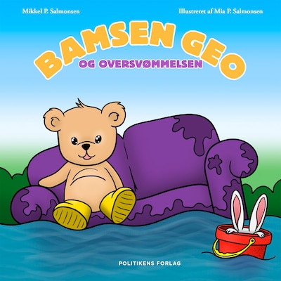 Bamsen Geo og oversvømmelsen – omslag til lydbogen af Mikkel Palm Salmonsen