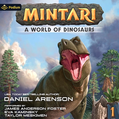 Mintari: A World of Dinosaurs – omslag til lydbogen af Daniel Arenson