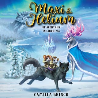 Maxi & Helium op avontuur in Lindrizia – omslag van het luisterboek van Camilla Brinck