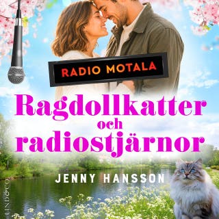 Ragdollkatter och radiostjärnor – omslag till ljudboken av Jenny Hansson