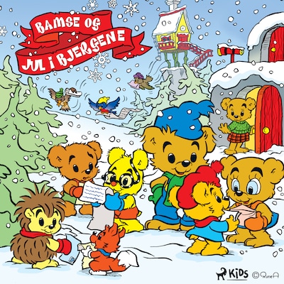 Bamse og jul i bjergene – omslag til lydbogen af Sören Axén, Jan Magnusson, Ronny Åström