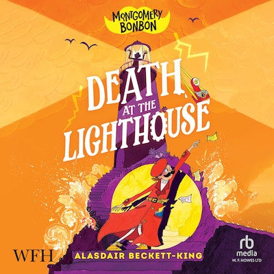 Montgomery Bonbon: Death at the Lighthouse – omslag til lydbogen af Alasdair Beckett-King
