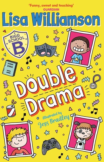 Bigg School: Double Drama – omslag til lydbogen af Lisa Williamson