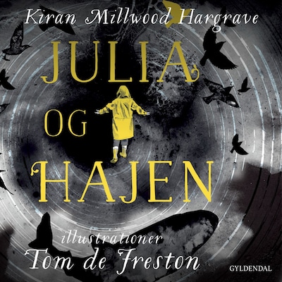 Julia og hajen – omslag til lydbogen af Kiran Millwood Hargrave