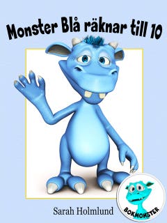 Monster Blå räknar till 10 – omslag till ljudboken av Sarah Holmlund