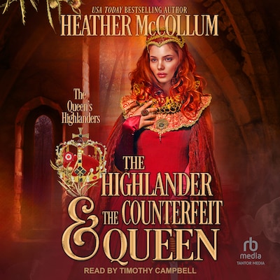 The Highlander & the Counterfeit Queen – omslag til lydbogen af Heather McCollum