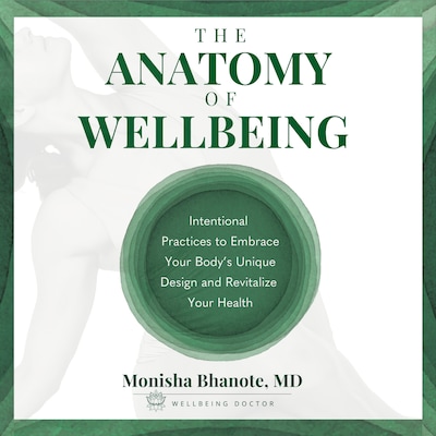 The Anatomy of Wellbeing – omslag til lydbogen af Dr. Monisha Bhanote  M.D.
