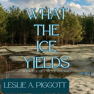 What the Ice Yields – omslag till ljudboken av Leslie Piggott