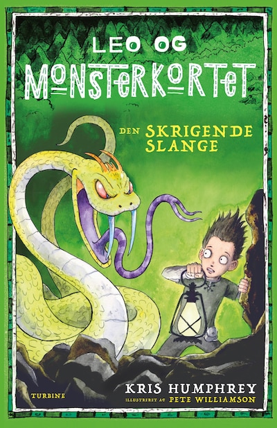Leo og monsterkortet 4: Den skrigende slange – omslag til lydbogen af Kris Humphrey