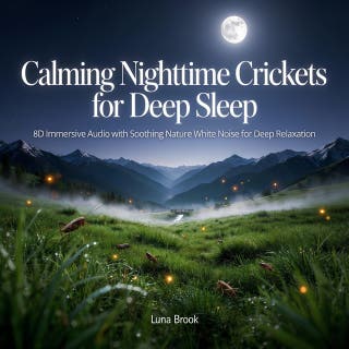 Calming Nighttime Crickets for Deep Sleep: 8D Immersive Audio with Soothing Nature White Noise for Deep Relaxation – omslag till ljudboken av Luna Brook