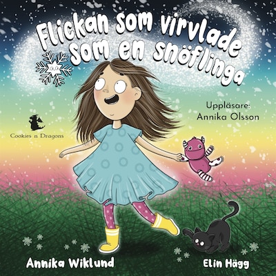 Flickan som virvlade som en snöflinga – omslag till ljudboken av Annika Wiklund