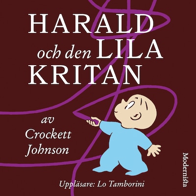 Harald och den lila kritan – omslag till ljudboken av Crockett Johnson