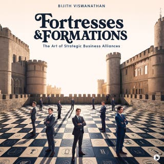 Fortresses and Formations: The Art of Strategic Business Alliances – omslag till ljudboken av Bijith Viswanathan