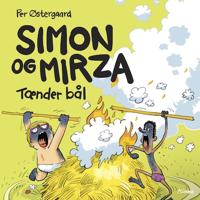 Simon og Mirza tænder bål – omslag til lydbogen af Per Østergaard
