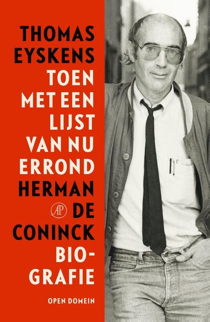 Toen met een lijst van nu errond: Herman de Coninck biografie – omslag van het luisterboek van Thomas Eyskens