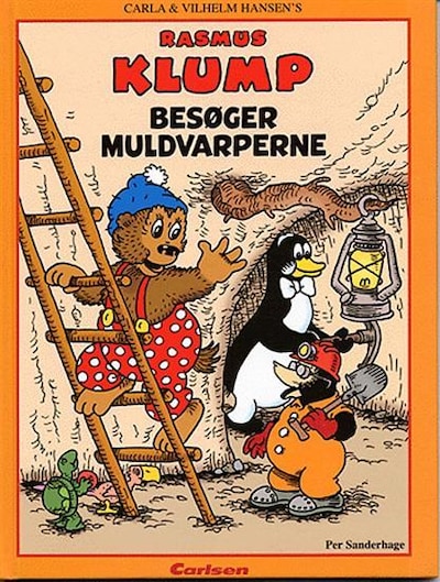 Rasmus Klump besøger muldvarperne – omslag til lydbogen af Carla Og Vilh. Hansen