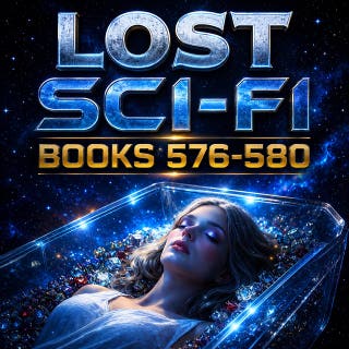Lost Sci-Fi Books 576 thru 580: Lost Spacecraft, Cosmic Mysteries, and Unforgettable Discoveries – omslag till ljudboken av Jack Williamson, H. P. Lovecraft, Wallace West, H. B. Fyfe, Walter Kubilius