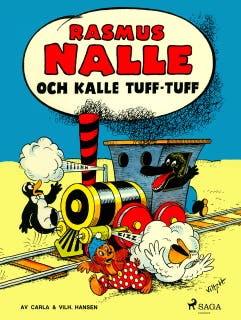 Rasmus Nalle och Kalle tuff-tuff – omslag till ljudboken av Carla Og Vilhelm Hansen