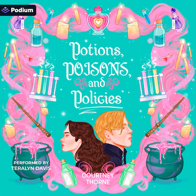 Potions, Poisons, and Policies – omslag til lydbogen af Courtney Thorne