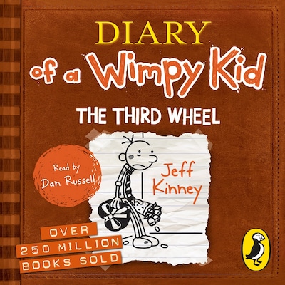 Diary of a Wimpy Kid: The Third Wheel (Book 7) – omslag til lydbogen af Jeff Kinney