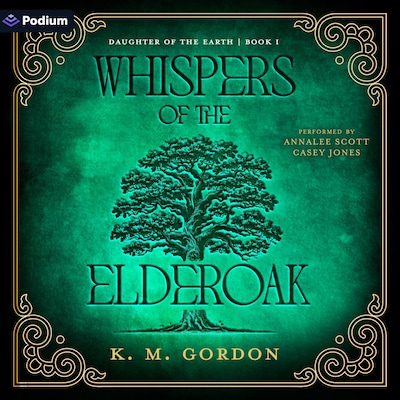 Whispers of the Elderoak – omslag til lydbogen af K.M. Gordon