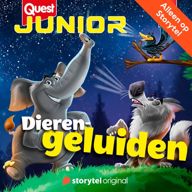 Dierengeluiden E4: het stokstaartje – omslag van het luisterboek van Quest Junior
