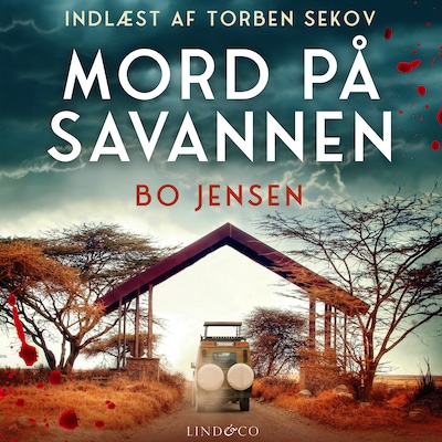 Mord på savannen – omslag til lydbogen af Bo Jensen